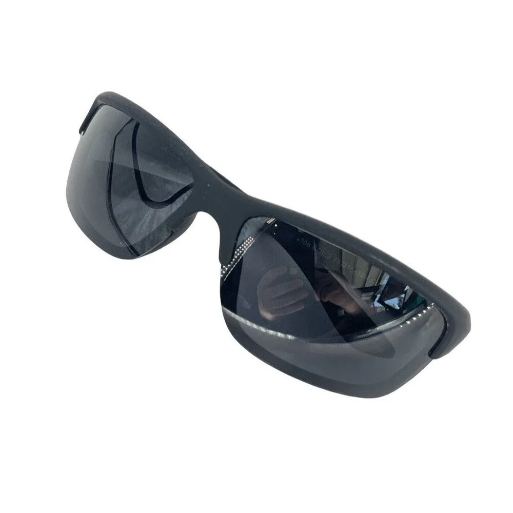 GECCO Polarized Sunglasses Black Sport Wrap Gray Lens Cat 3 Cycling Fishing